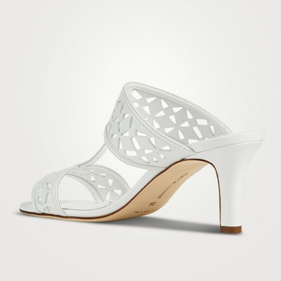 NIB Auc MANOLO BLAHNIK Sophocles Perforated Dual-Band Slide Sandals - Yoth9933 - Picture 8 of 13